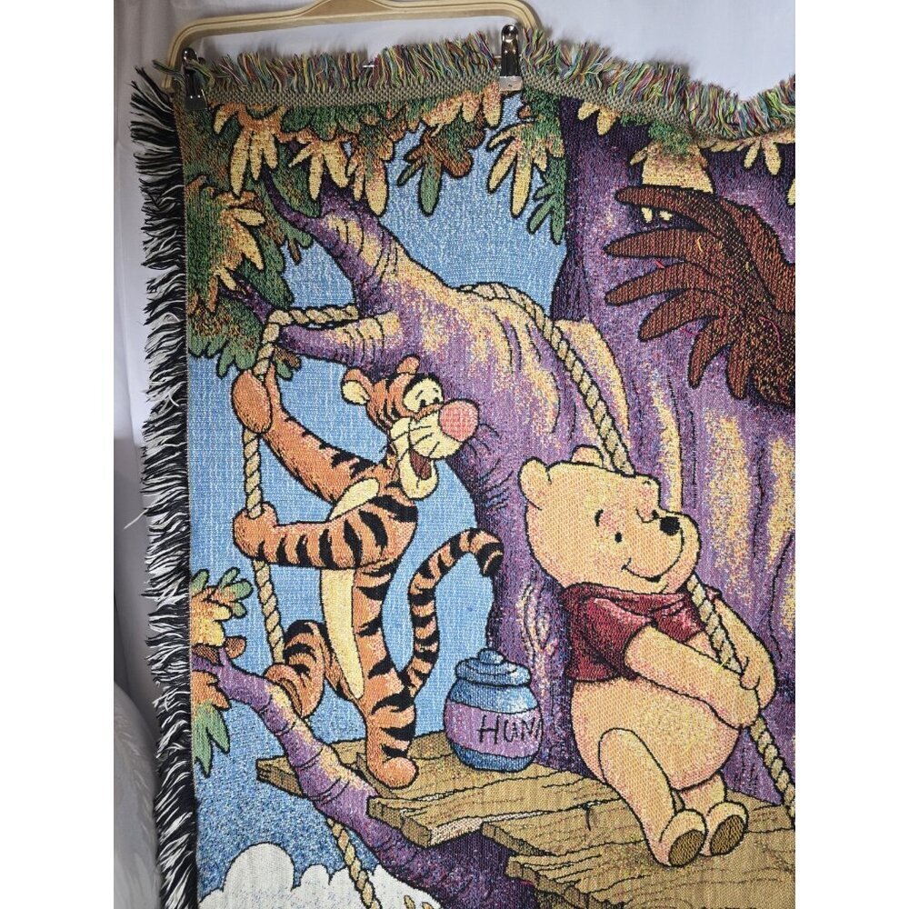 Winnie The Pooh And Friends Throw Blanket Tapestry Pooh 100 Acre Collection RARE - Picture 5 of 16